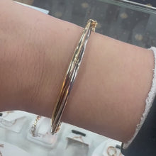 Load and play video in Gallery viewer, Yellow &amp; White Gold Bangle - Product Code - VX540
