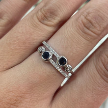 Load image into Gallery viewer, Sapphire &amp; Diamond Bubble Ring - Product Code - A324
