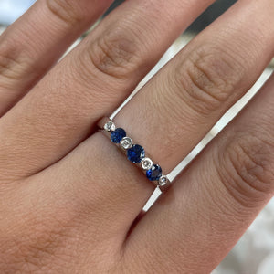 Sapphire & Diamond Band ring - Product Code - AA20