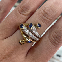 Load image into Gallery viewer, Sapphire &amp; Diamond Designer Ring - Product Code - A313
