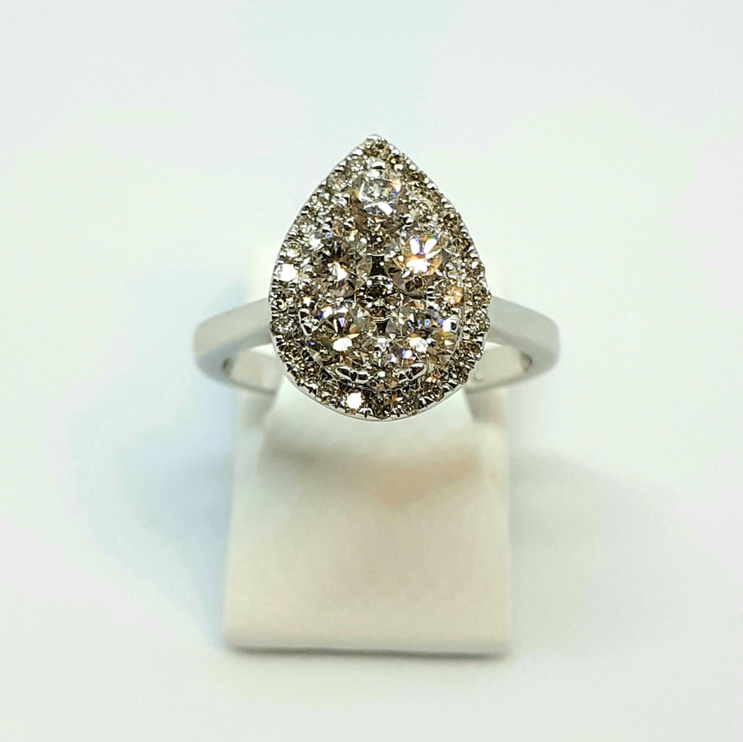 14ct White Gold Diamond Designer Ring - Product Code - E582