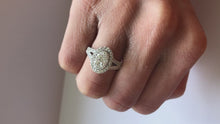 Load and play video in Gallery viewer, Diamond White Gold Oval Ring Band video
