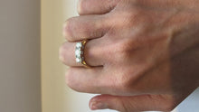 Load and play video in Gallery viewer, Diamond Yellow Gold Trilogy Three Stone Ring video

