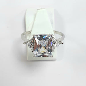 9ct White Gold Hallmarked Cubic Zirconia Ring - Product Code - VX300