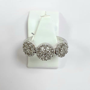 9ct White Gold Hallmarked Cubic Zirconia Ring - Product Code - L911