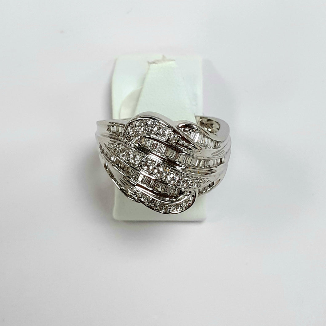 9ct White Gold Hallmarked Cubic Zirconia Ring - Product Code - L915