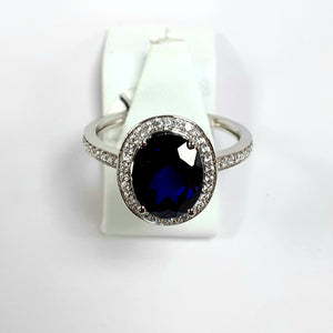 9ct White Gold Hallmarked Cubic Zirconia Ring - Product Code - VX529
