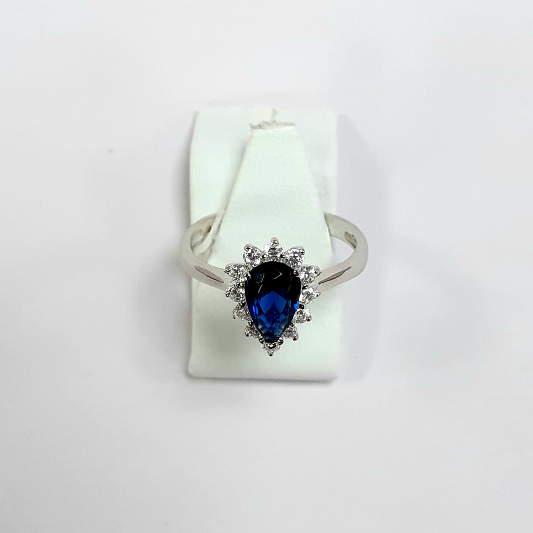 9ct White Gold Hallmarked Cubic Zirconia Ring - Product Code - F198