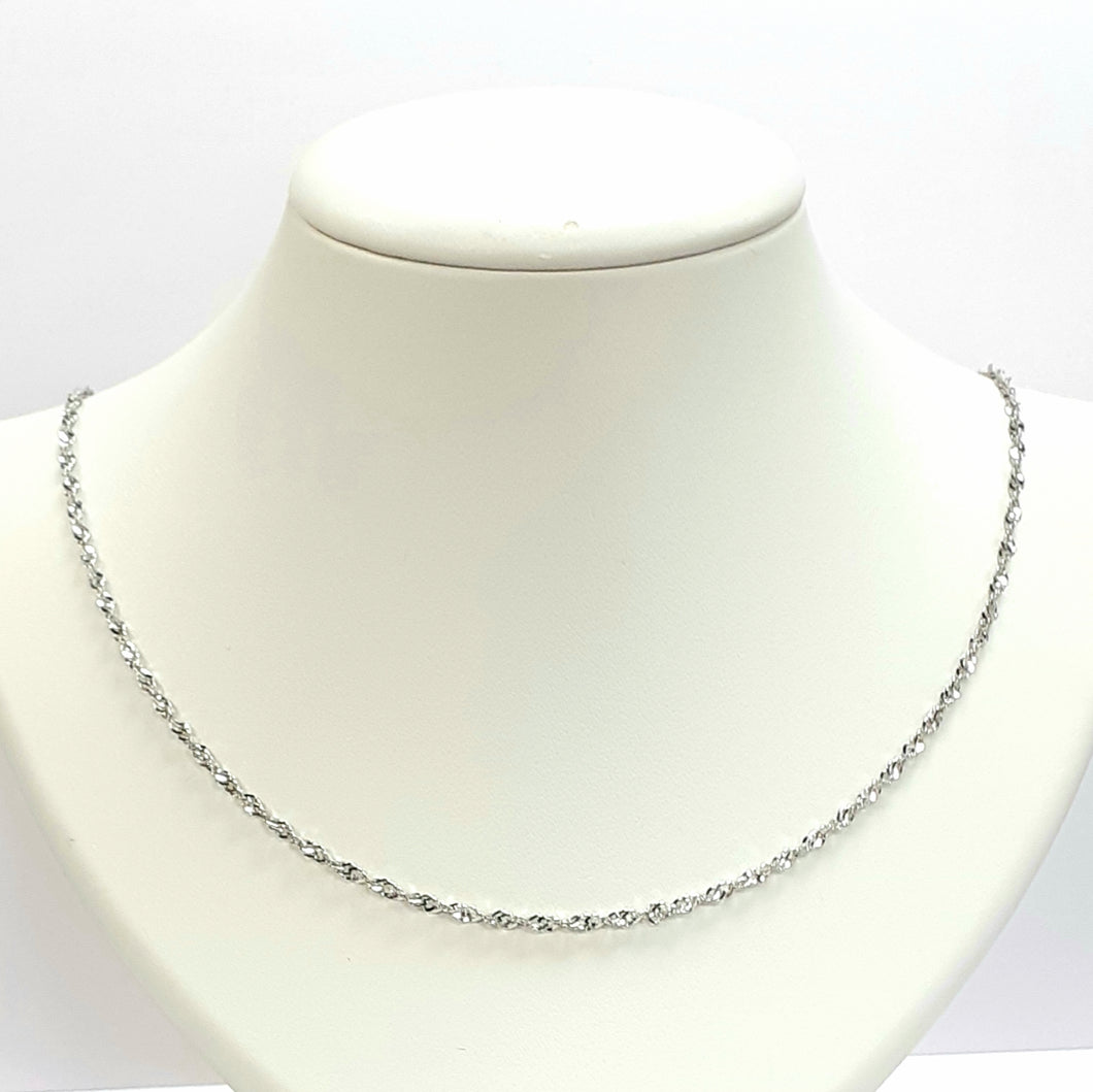 9ct White Gold Hallmarked Chain - Product Code - J640
