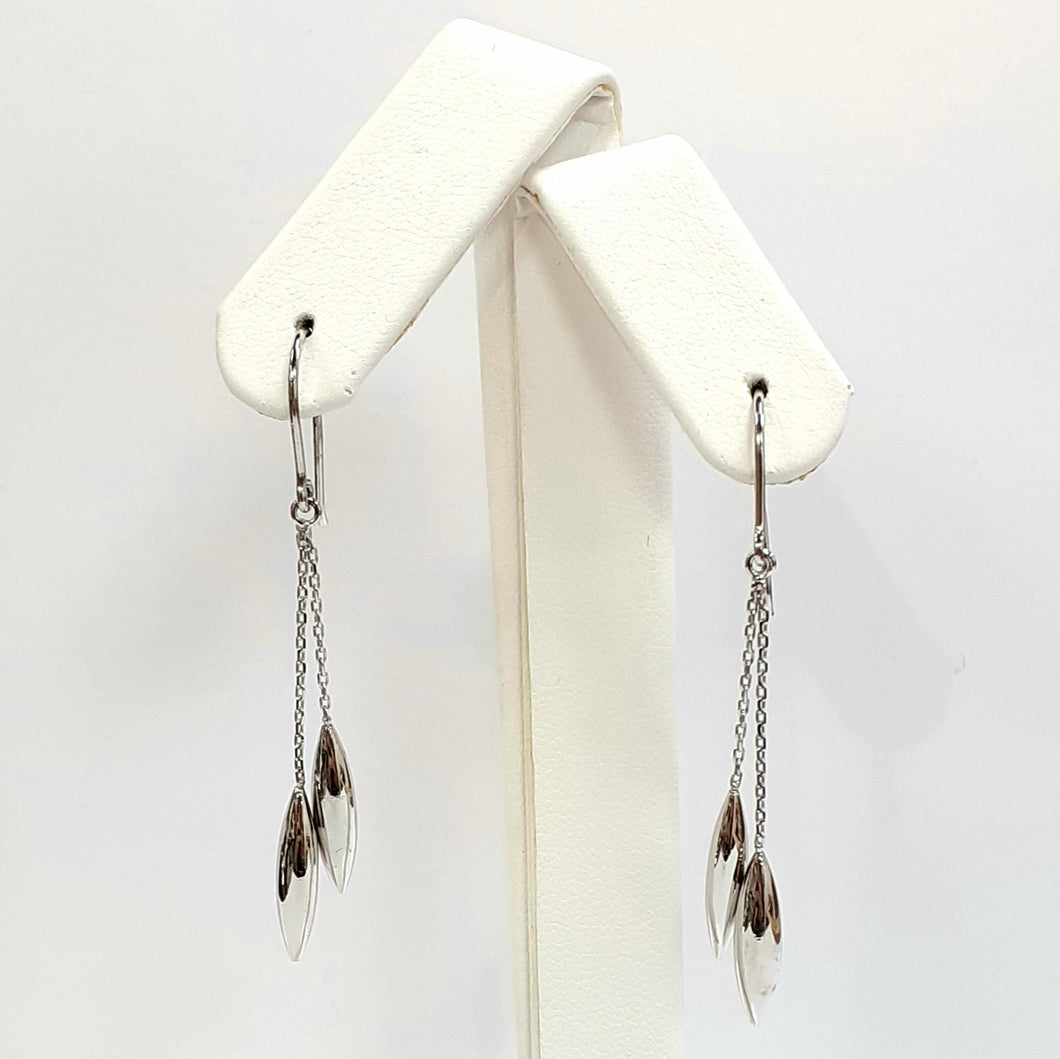 9ct White Gold Hallmarked Earrings - Product Code - C418