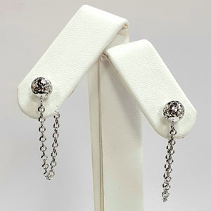 9ct White Gold Hallmarked Earrings - Product Code - VX271