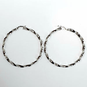 9ct White Gold Hallmarked Earrings - Product Code - C695