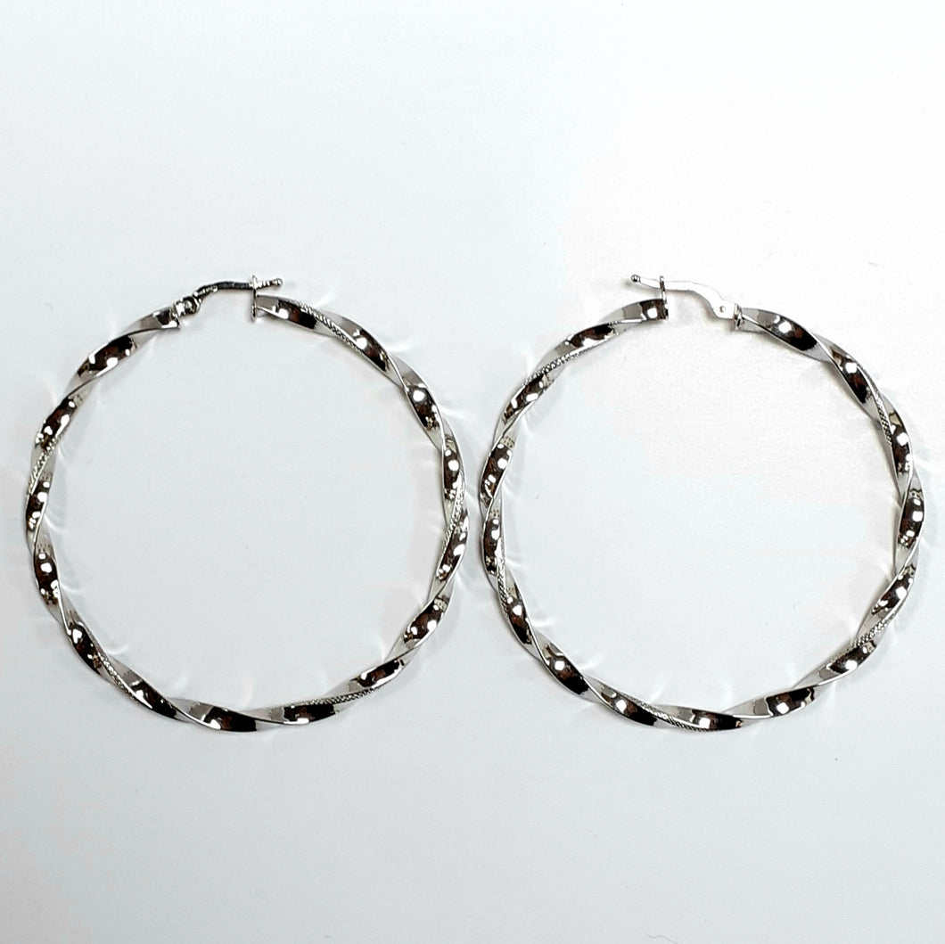 9ct White Gold Hallmarked Earrings - Product Code - C695