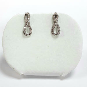 9ct White Gold Hallmarked Earrings - Product Code - C724