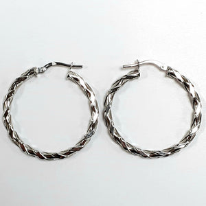 9ct White Gold Hallmarked Earrings - Product Code - VX873