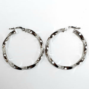 9ct White Gold Hallmarked Earrings - Product Code - C415
