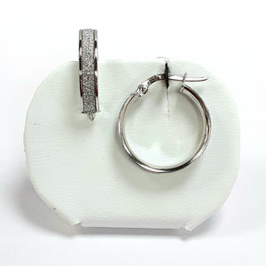 9ct White Gold Hallmarked Earrings - Product Code - J140