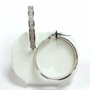 9ct White Gold Hallmarked Earrings - Product Code - J142
