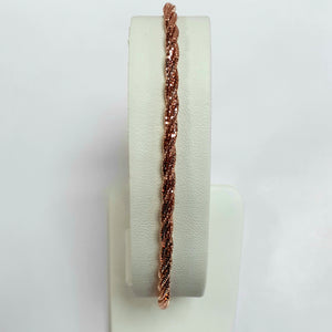 Rose Gold On Silver Hallmarked Bangle - Product Code - J605