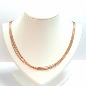 Rose Gold On Silver Hallmarked Necklet - Product Code - I611
