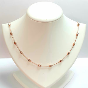 Rose Gold On Silver Hallmarked Necklet - Product Code - I612