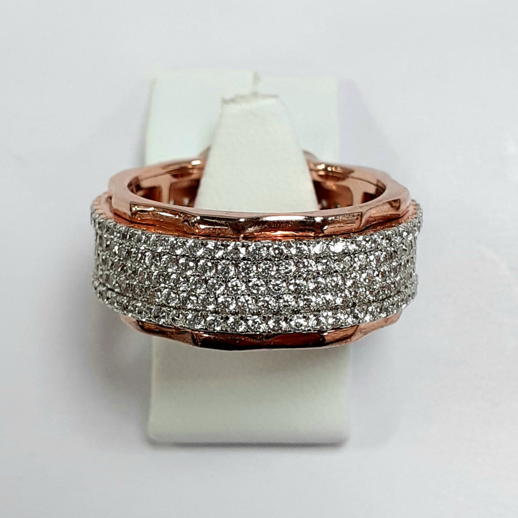 Rose Gold On Silver Hallmarked Ring - Product Code - I160