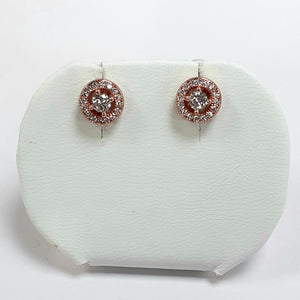 Rose Gold On Silver Hallmarked Earrings - Product Code - L362