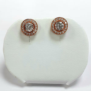 Rose Gold On Silver Hallmarked Earrings - Product Code - L364
