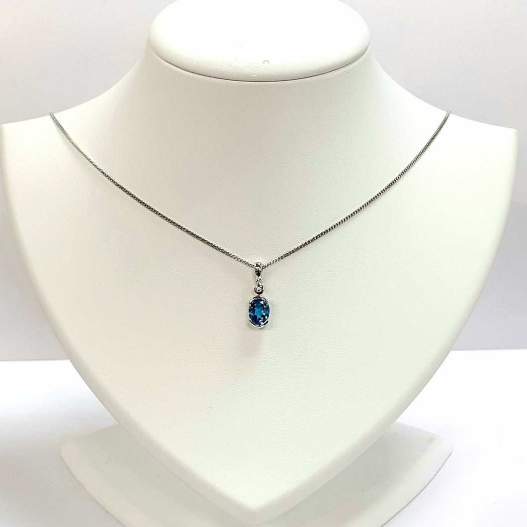 Silver Blue Topaz Pendent - Product Code - A497