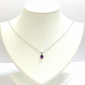 9ct White Gold Amethyst Pendant - Product Code - A181 & J639