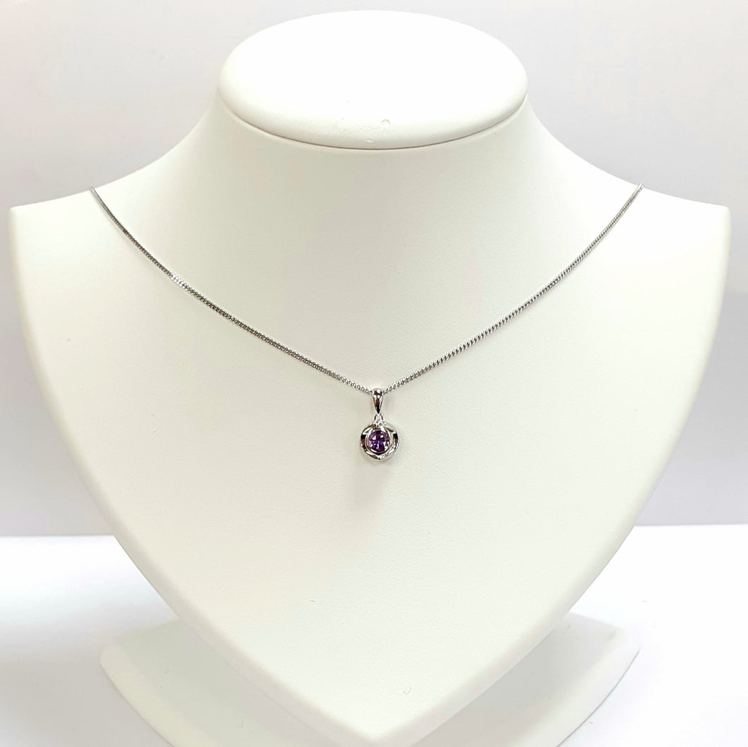 Silver Gold Amethyst Pendant - Product Code - A576