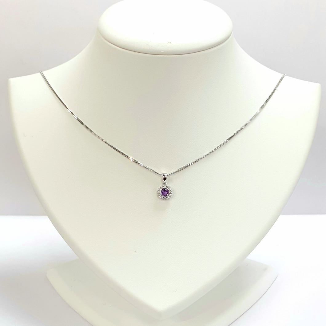 Silver Gold Amethyst Pendant - Product Code - A248