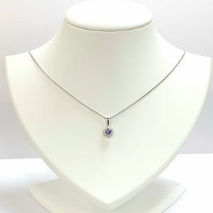 Silver Tanzanite & Cubic Zirconia Pendant - Product Code - A380