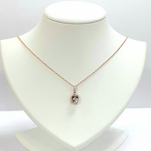 9ct Rose Gold Morganite & Diamond Pendant - Product Code - VX849 & B33