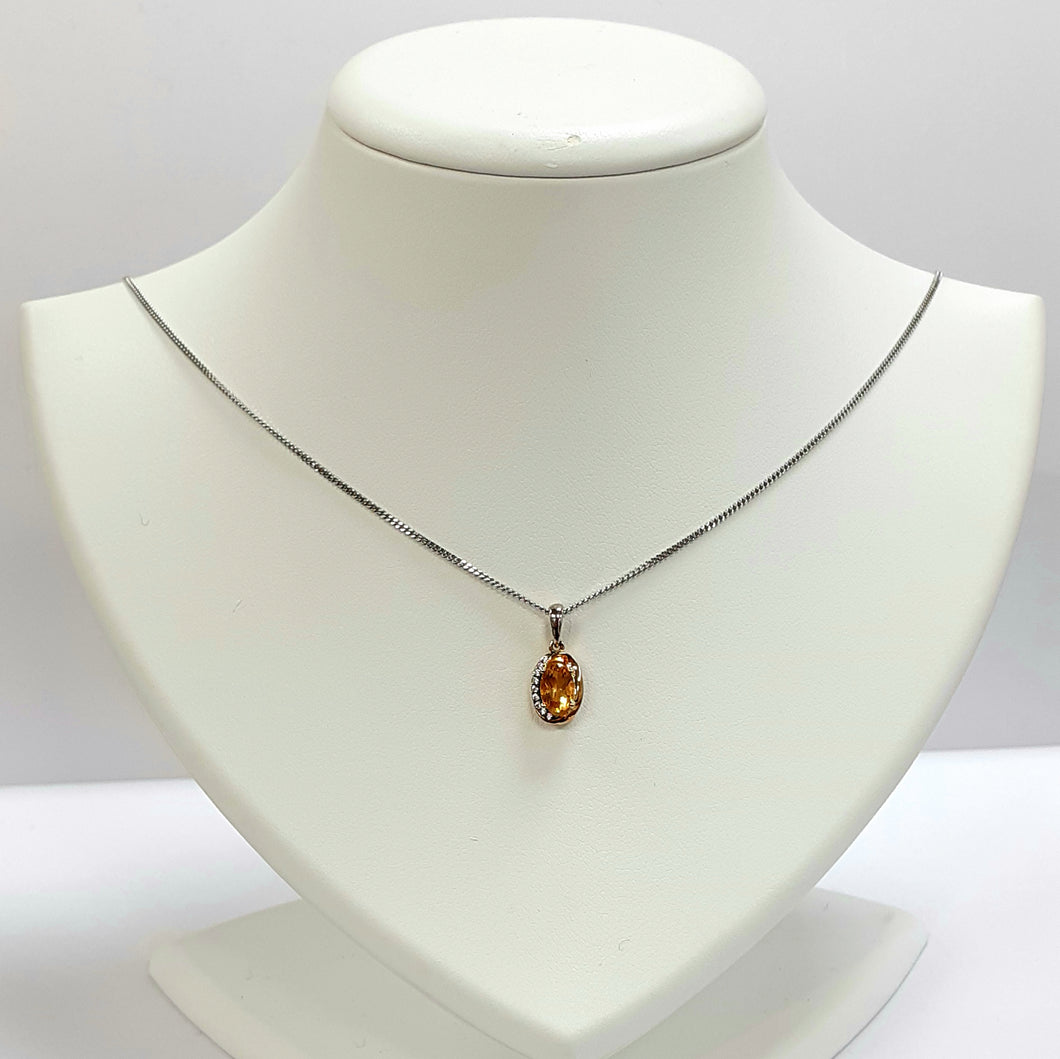 Silver Citrine Pendant - Product Code - A540