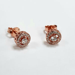 Rose Gold On Silver Hallmarked Earrings - Product Code - L362
