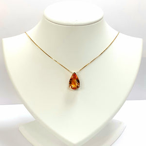 9ct Yellow Gold Citrine Pendant With Chain - Product Code - AA45