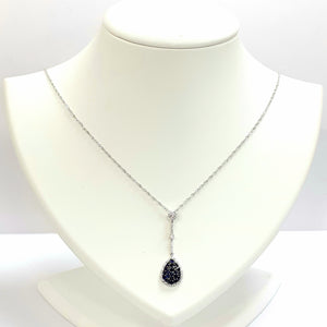 9ct White Gold Sapphire & Cubic Zirconia Pendant With Chain - Product Code - C568 & VX966