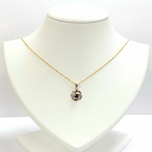 9ct Yellow Gold Sapphire Pendant & Charm - Product Code - VX937 & F229