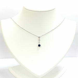 9ct White Gold Sapphire Necklet- Product Code - AA76