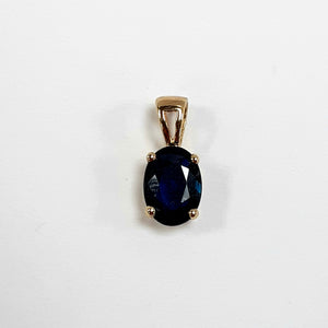 9ct Yellow Gold Sapphire Pendant - Product Code - AA107