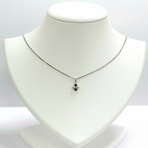 Silver Sapphire Pendant & Chain - Product Code - A528
