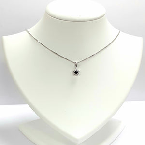 Silver Sapphire Pendant & Chain - Product Code - A626