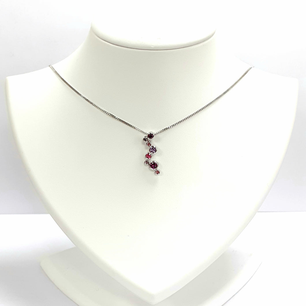 Silver Mixed Stone Pendant & Chain - Product Code - A141
