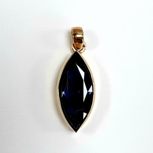 9ct Yellow Gold Iolite Pendant - Product Code - R74