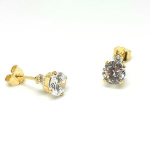 9ct Yellow Gold Hallmarked Stone Set Earrings - Product Code - VX407