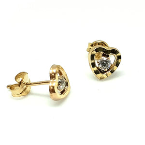 9ct Yellow Gold Hallmarked Stone Set Earrings - Product Code - VX380