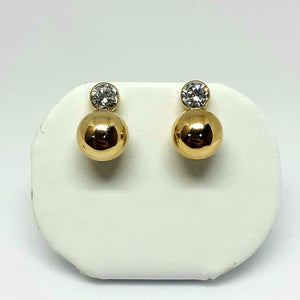 9ct Yellow Gold Hallmarked Stone Set Earrings - Product Code - VX405