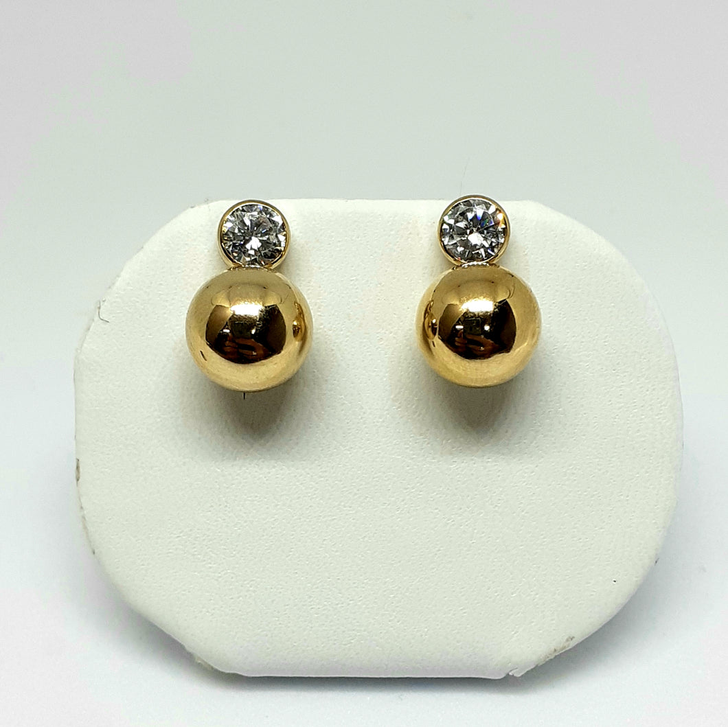 9ct Yellow Gold Hallmarked Stone Set Earrings - Product Code - VX405