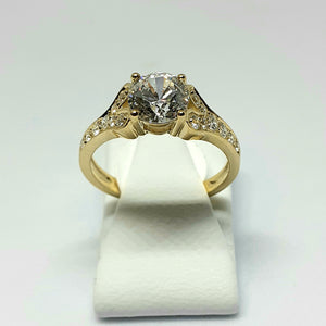 9ct Yellow Gold Hallmarked Stone Set Ring - Product Code - VX474